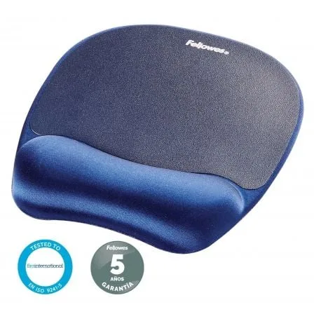 Alfombrilla con reposamuñecas fellowes memory foam azul