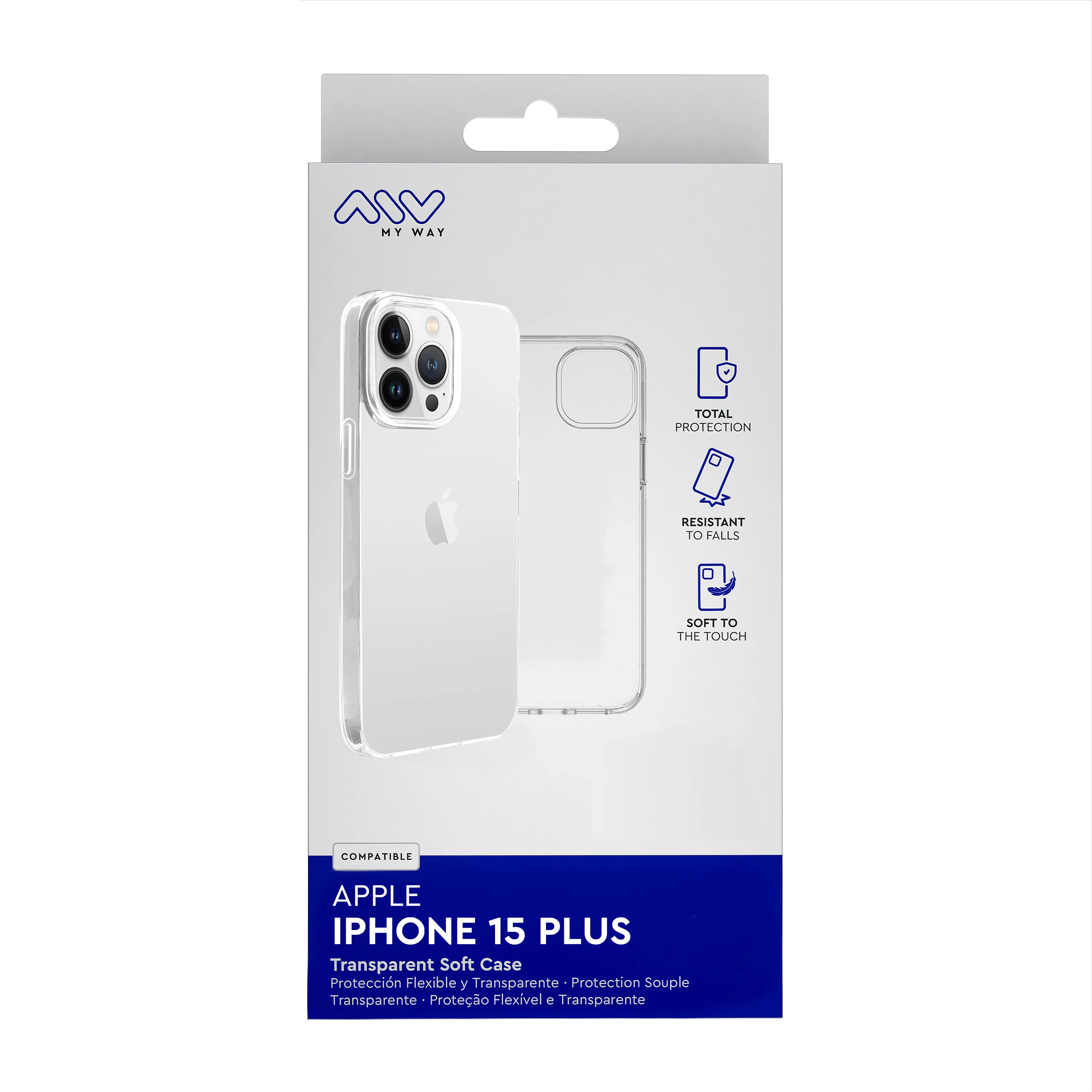 Carcasa myway para apple iphone 15 plus transparente