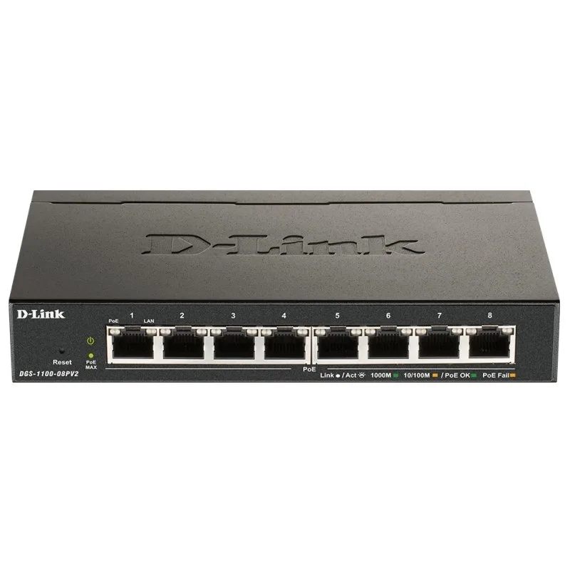 D-Link DGS-1100-08PV2-E 8xGb PoE Switch (64W)