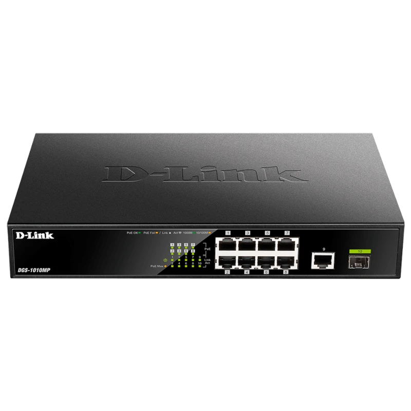 D-Link DGS-1010MP-E Switch 8xG PoE 1xG Up 1xG SFP