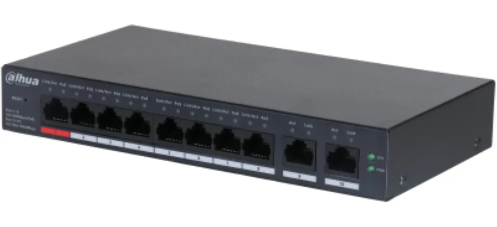 Dahua Technology DH-CS4010-8ET-110 switch Gestionado L2 Fast Ethernet (10/100) Energía sobre Ethernet (PoE) Negro