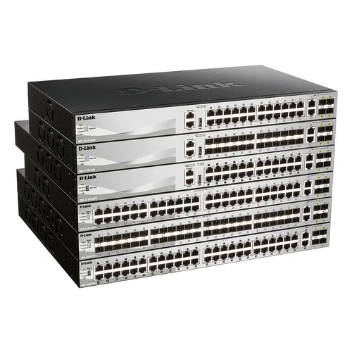 SWITCH GESTIONABLE L3 D-LINK STACKABLE DGS-3130-30PS/E 24P POE (370W) GIGA + 2P 10G + 4P 10G SFP+