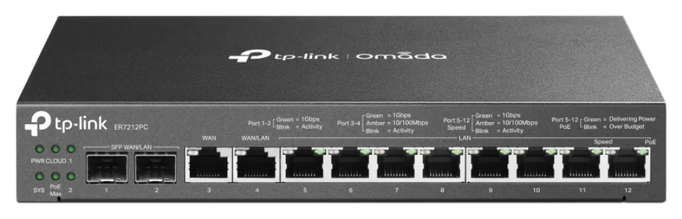 TP-Link Omada ER7212PC router Gigabit Ethernet Negro