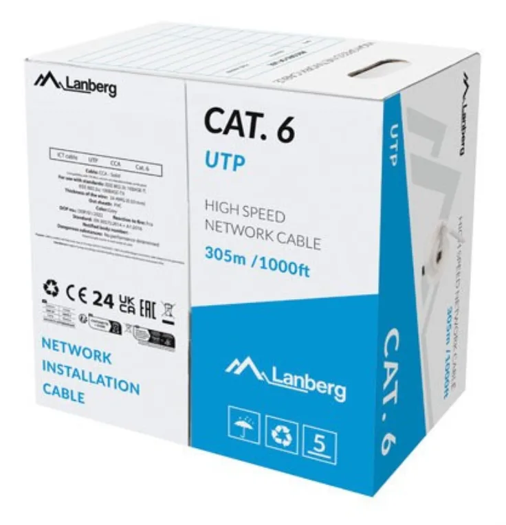 Lanberg LCU6-15CC-0305-S cable de red Gris 305 m Cat6 U/UTP (UTP)
