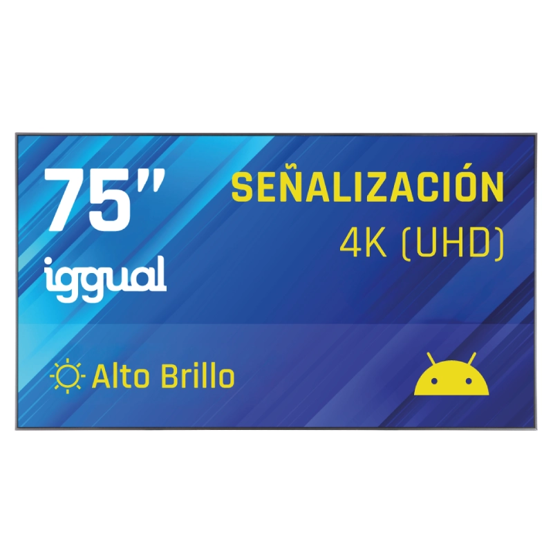 iggual Pantalla señalización 4K 75" Alto Brillo