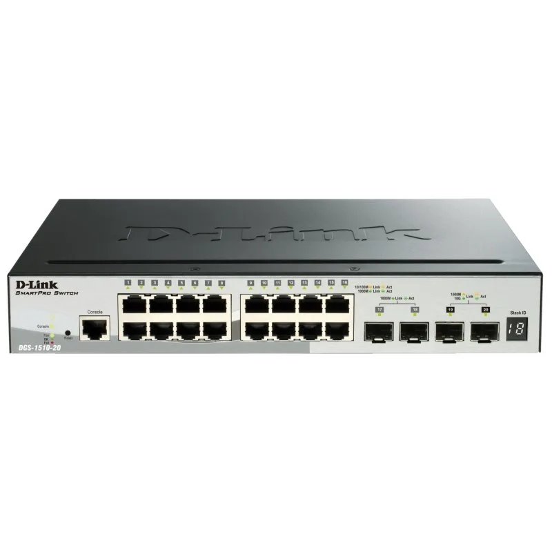 D-Link DGS-1510-20-E Switch L2 16xGb 2xSFP+ 2x10Gb