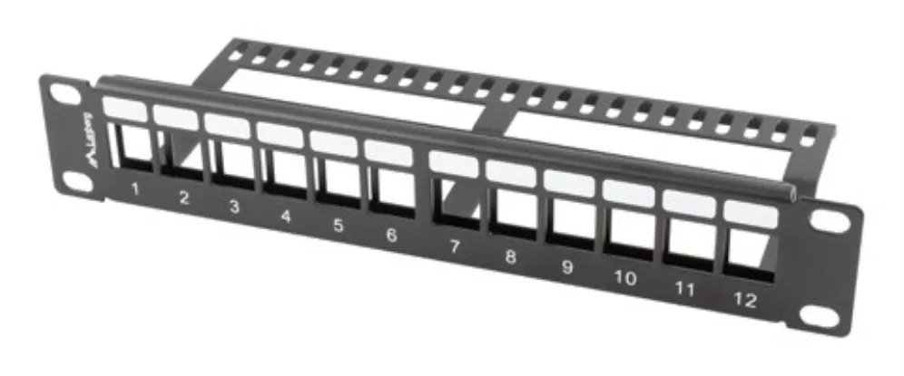 Patch panel lanberg 12 puertos 1u organizador modulos keystone negro