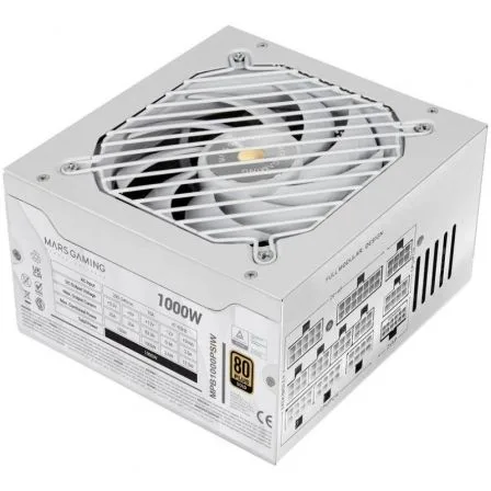 Fuente alimentacion modular mars gaming atx 1000w blanca