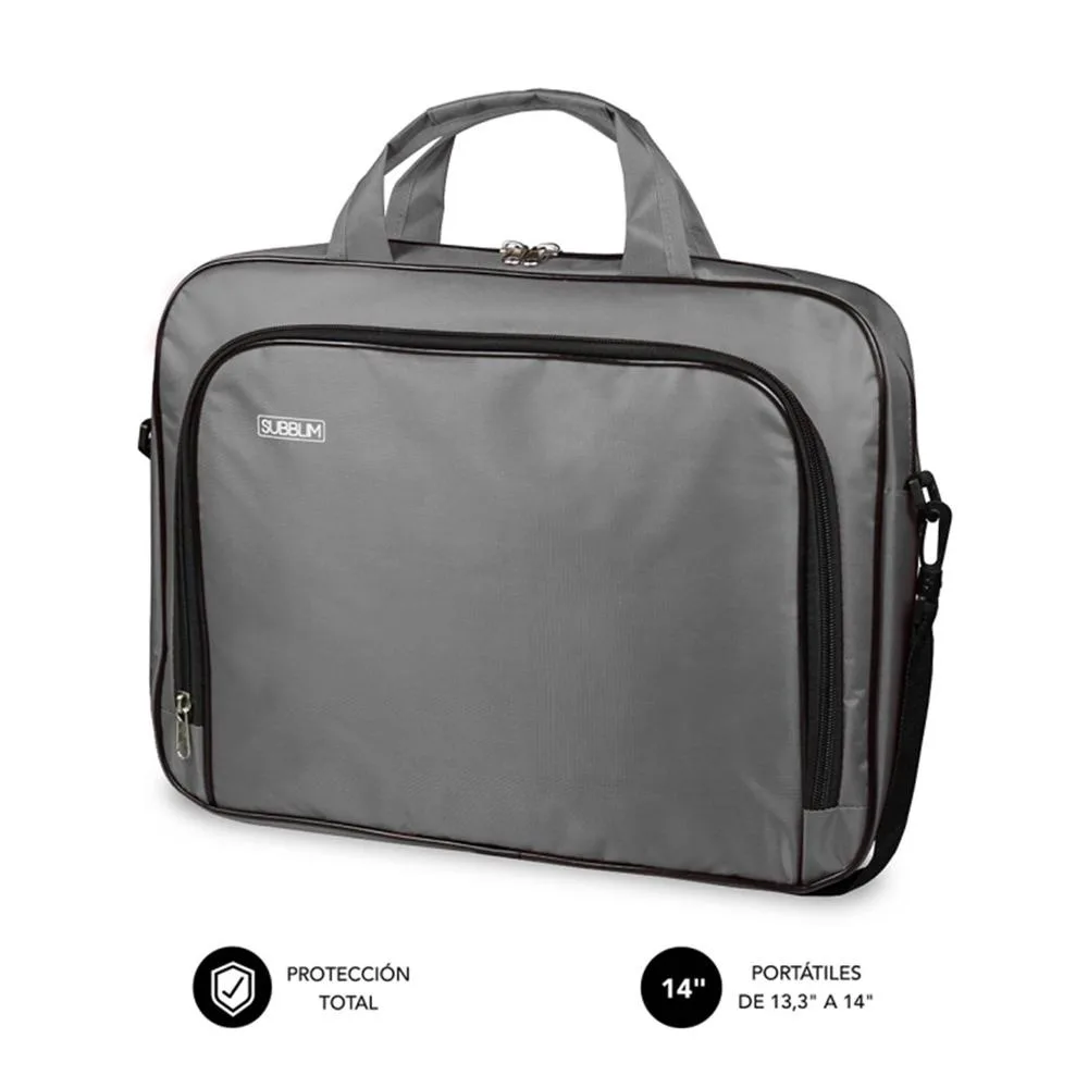 Maletin subblim oxford para portatil 13.3 pulgadas - 14 pulgadas gris