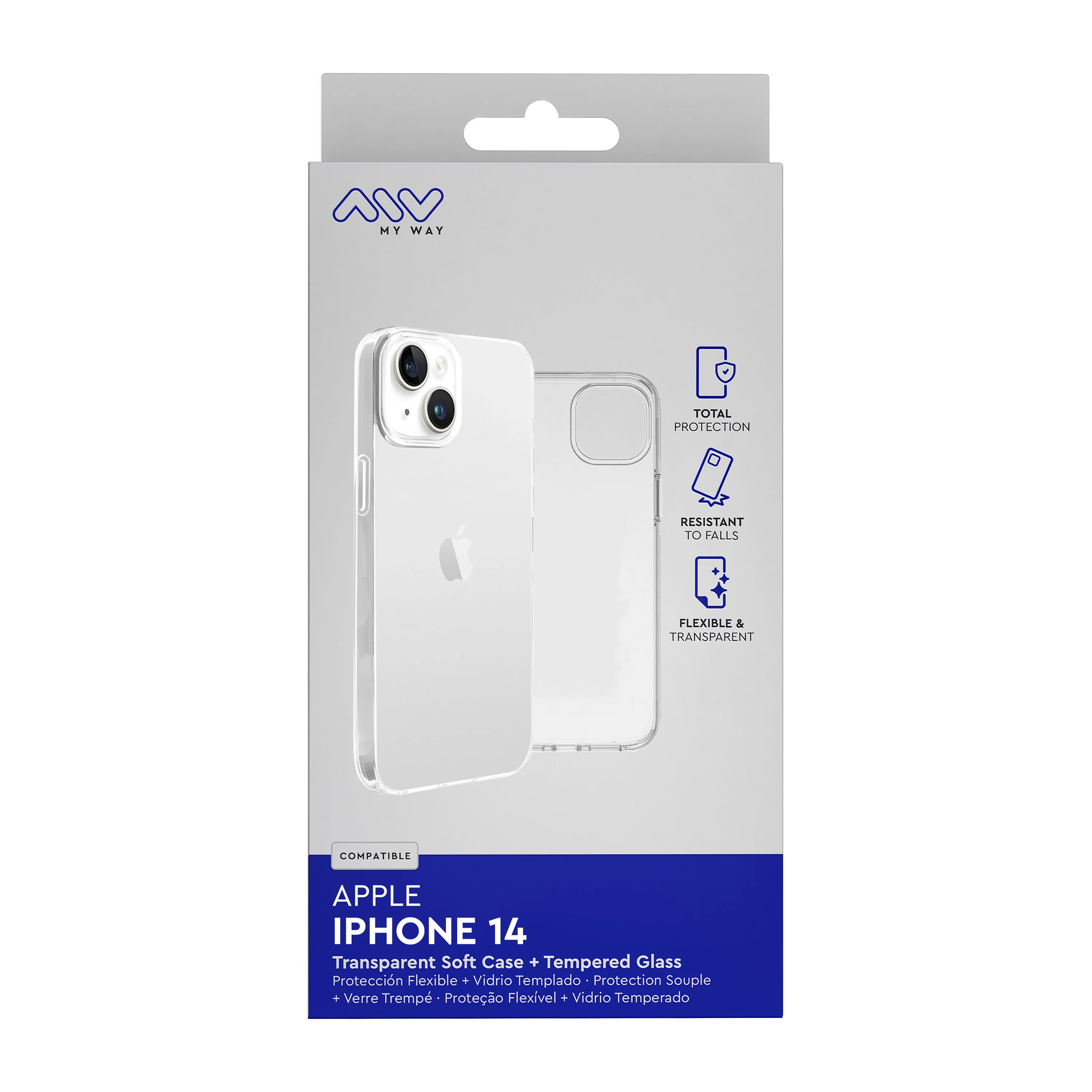 Carcasa myway para apple iphone 14 transparente