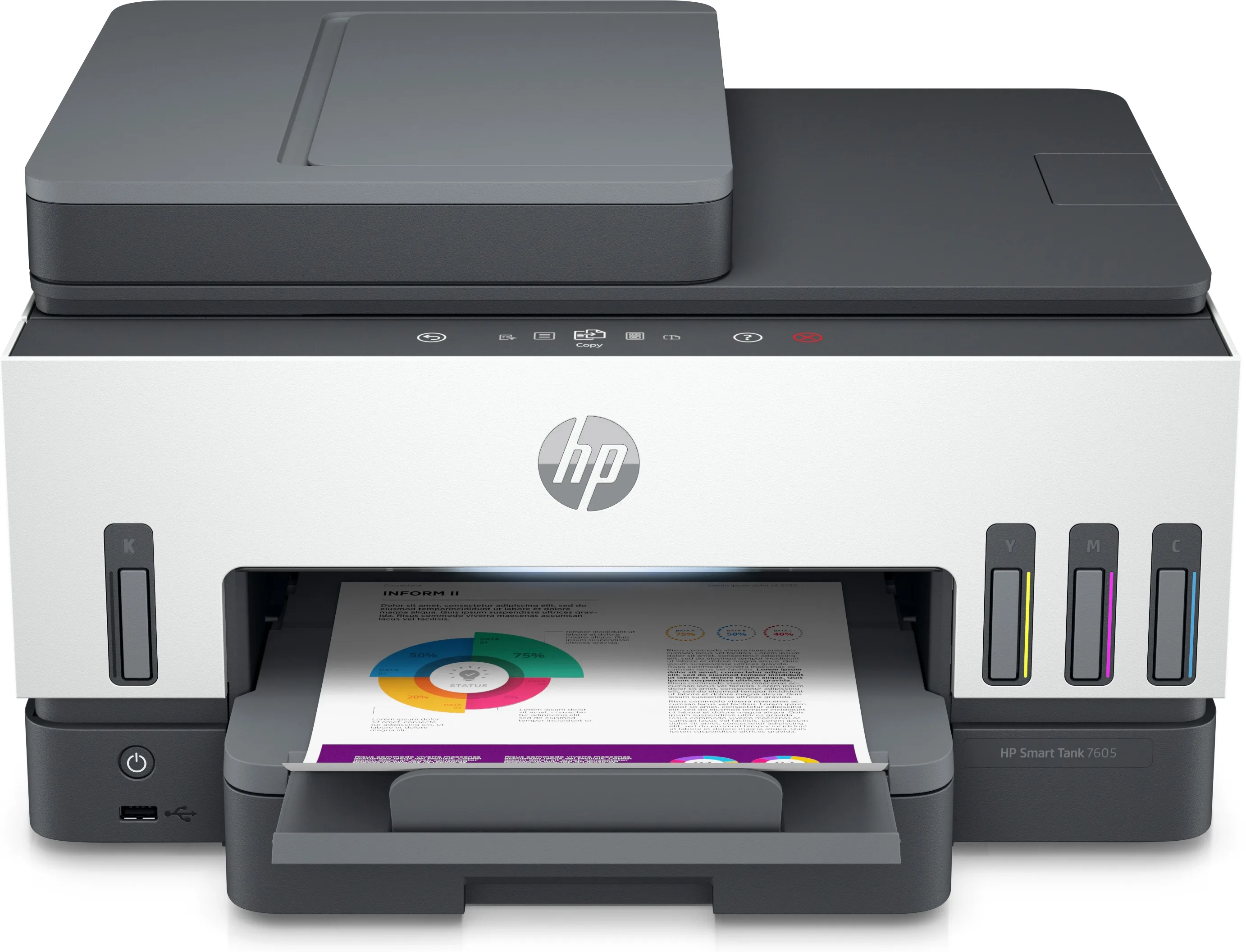 Multifuncion inyeccion hp smart tank 7605 color wifi duplex