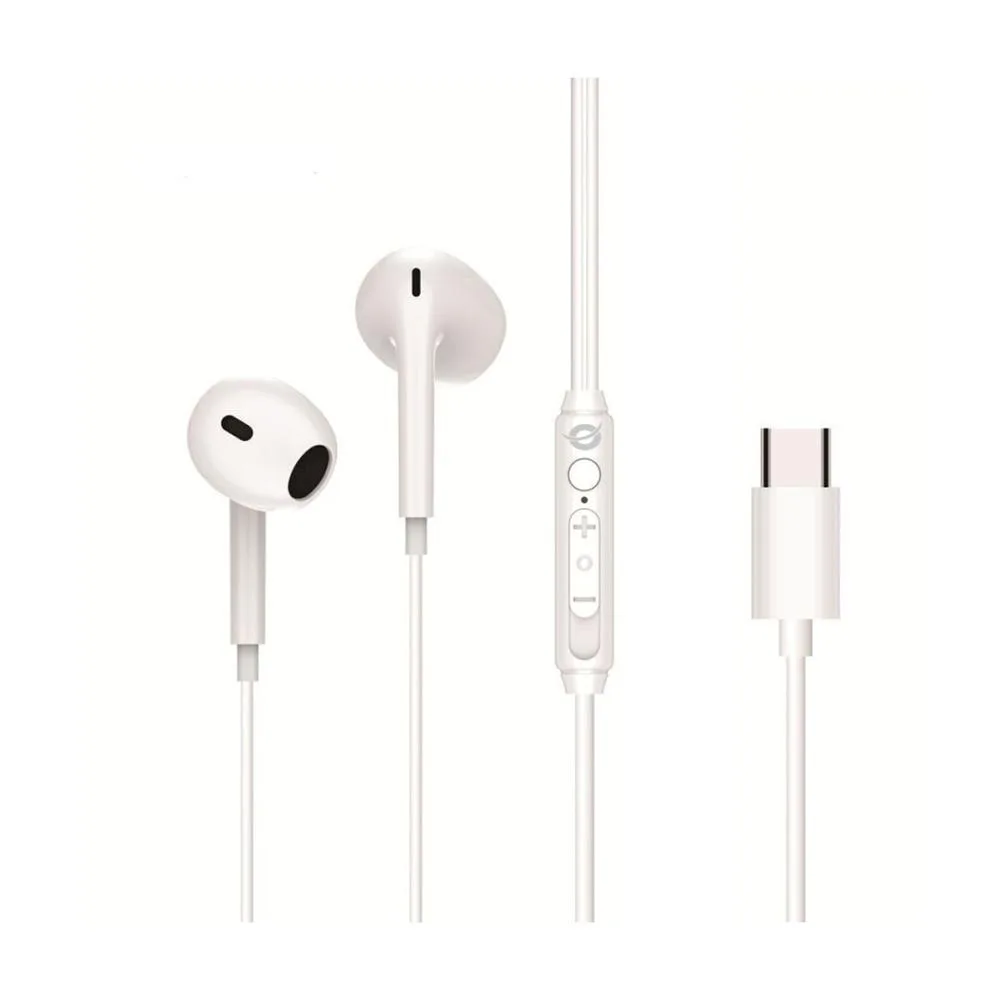 Auricular intrauditivo usb - c conceptronic brendan02w microfono 1.2m blanco