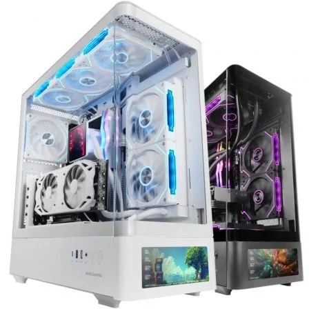 Caja ordenador mars gaming mlcdprow atx cristal templado lcd blanca