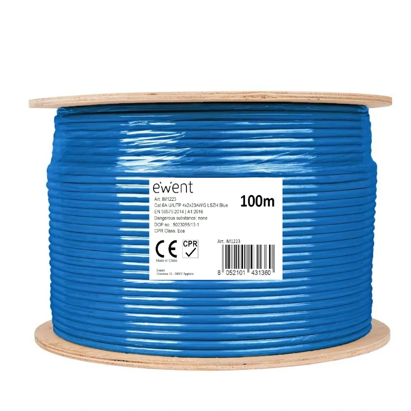 Ewent Bobina Cable Red CAT6A U-UTP,LSZH,100m
