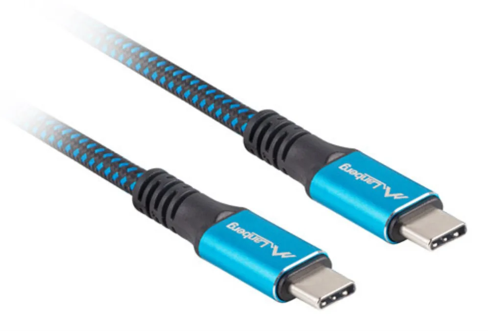Cable usb tipo c lanberg 1.2m - macho - macho - negro - azul