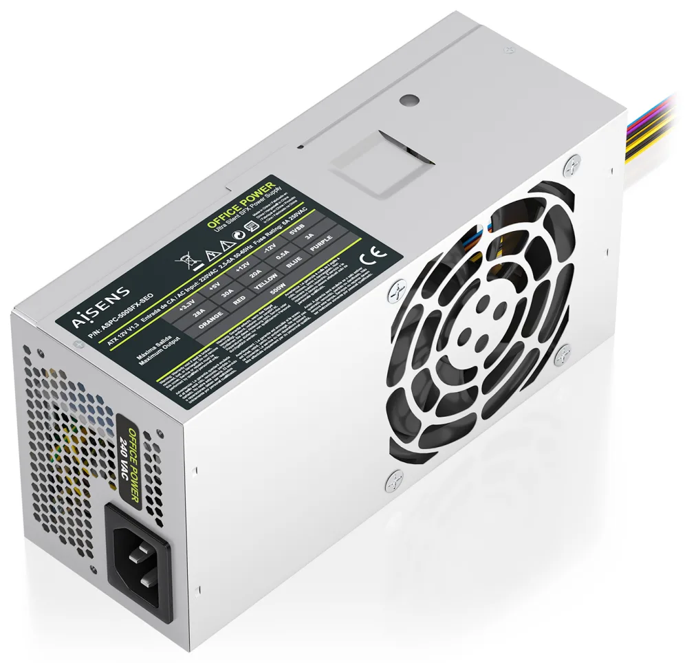 Fuente de Alimentación TFX Aisens ASPC-500TFX-SEO/ 500W/ Ventilador 8cm