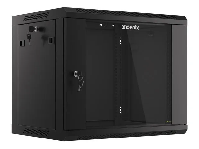Armario rack phoenix 9u 600x450x501 auto - ensamblado 19'' hasta 60 kg negro