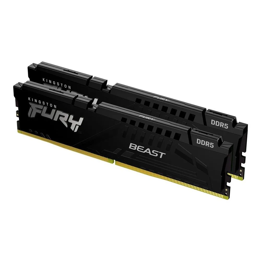 Memoria ram ddr5 32gb 2x16gb kingston - 6400mt - s - fury beast - cl32 - negro