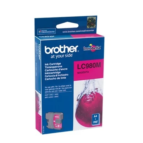 Cartucho tinta brother lc980m magenta 400 paginas dcp - 195c - dcp - 375cw - mfc - 250c - mfc - 255cw - mfc - 290c