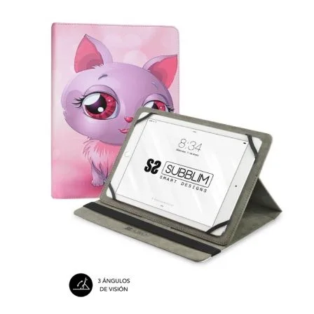 Funda subblim trendy case para tablet 10.1 pulgadas gato