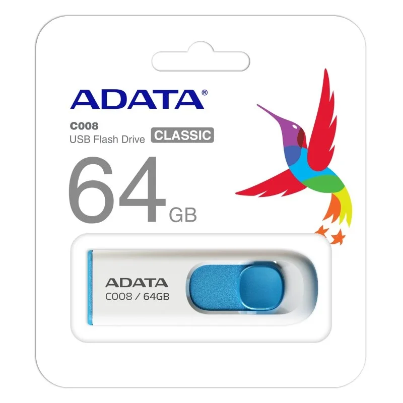 ADATA Lapiz Usb C008 64GB USB 2.0 Blanco-Azul