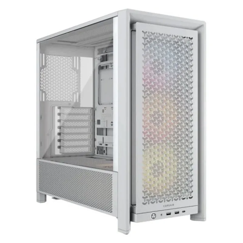 Caja ordenador gaming corsair frame 4000d atx cristal templado blanca