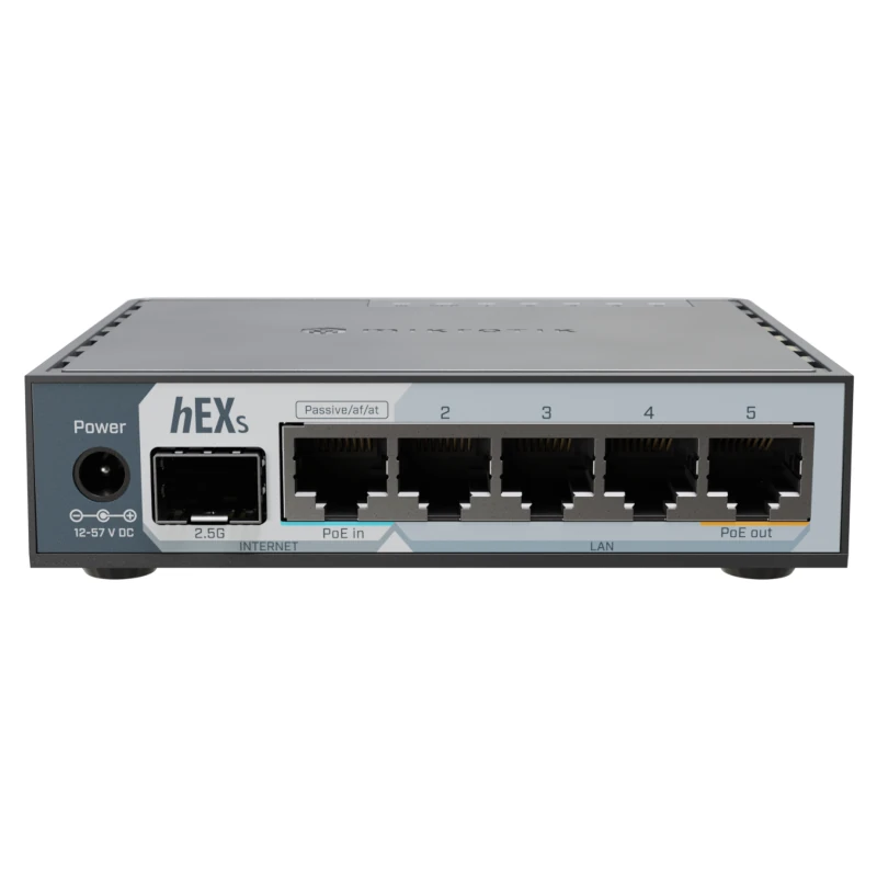 Mikrotik E60iUGS hEX Router 5xGbE PoE-I-O 1x2.5SFP