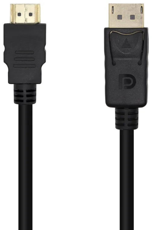 Cable Conversor Aisens A125-0459/ DisplayPort Macho - HDMI Macho/ Hasta 5W/ 2300Mbps /1m/ Negro