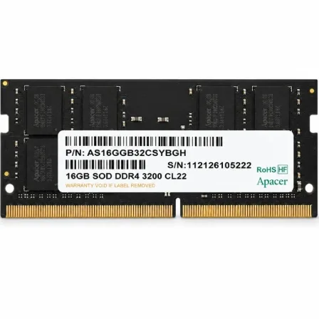 Memoria RAM Apacer ES.16G21.GSH 16GB/ DDR4/ 3200MHz/ 1.2V/ CL22/ SODIMM