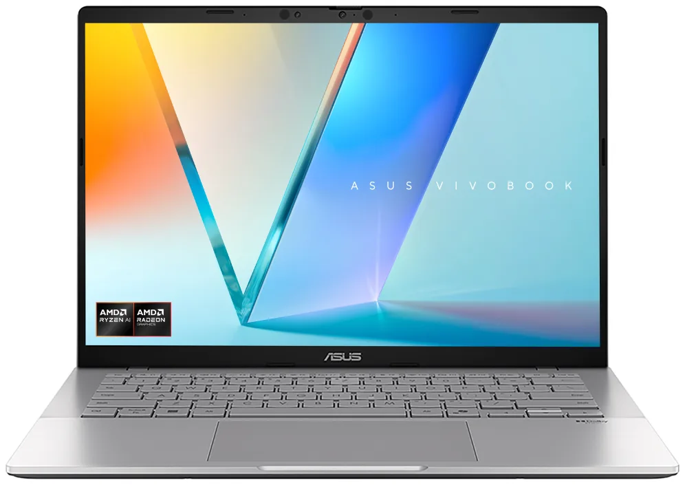 ASUS Vivobook S14 OLED M3407GA-SF010 Copilot+ PC - Ordenador Portátil 14" WUXGA (AMD Ryzen AI 7 445, 16GB RAM, 512GB SSD, Radeon 840M, Sin Sistema Operativo) Plata Fría - Teclado QWERTY español