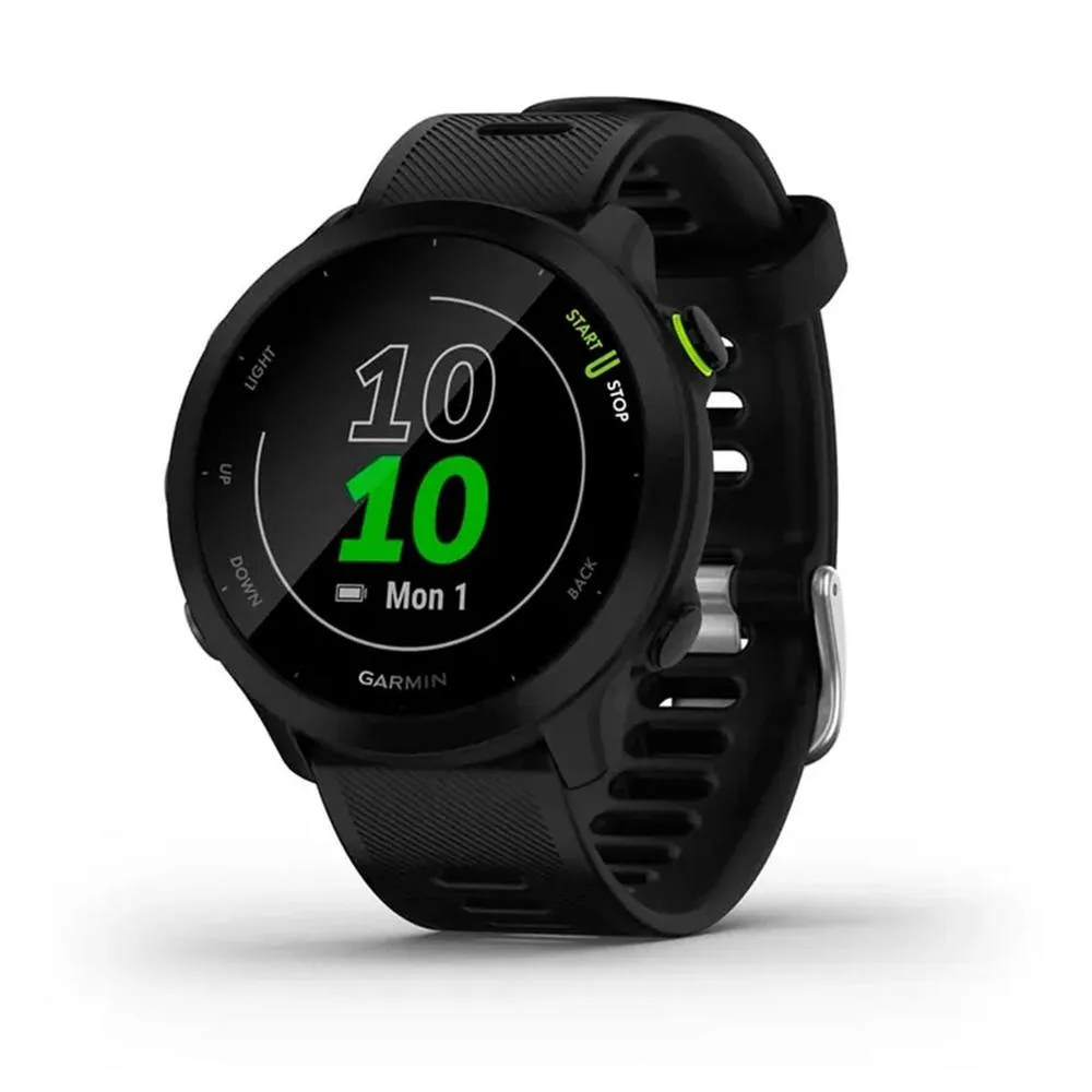 Smartwatch garmin forerunner 55 bt gps 42mm mip negro resistencia agua 5atm pulsómetro sueño