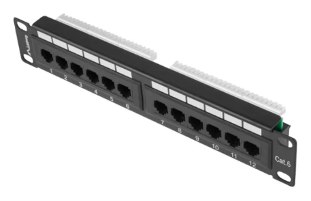 Patch panel lanberg 12 puertos 1u 10 pulgadas cat.6 negro