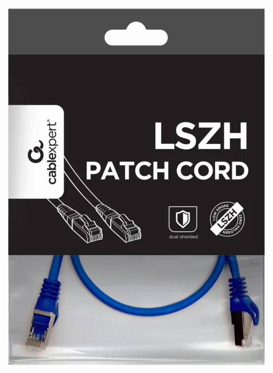 Gembird PP6A-LSZHCU-B-0.5M cable de red Azul 0,5 m Cat6a S/FTP (S-STP)