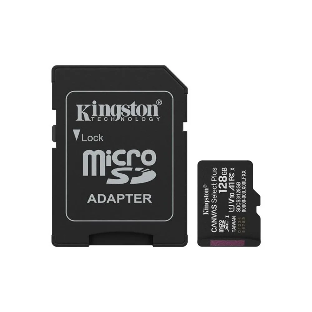 Tarjeta memoria micro secure digital sdxc 128gb kingston canvas select plus clase 10 uhs - 1 + adaptador sd