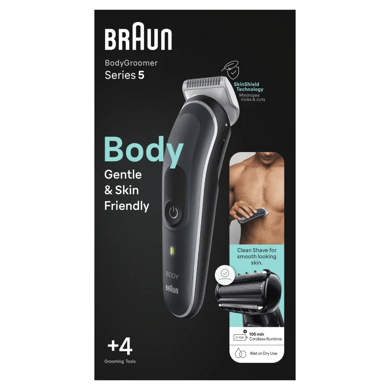 Cortapelos Braun BodyGroomer Series 5 BG5360/ con Batería/ 4 Accesorios