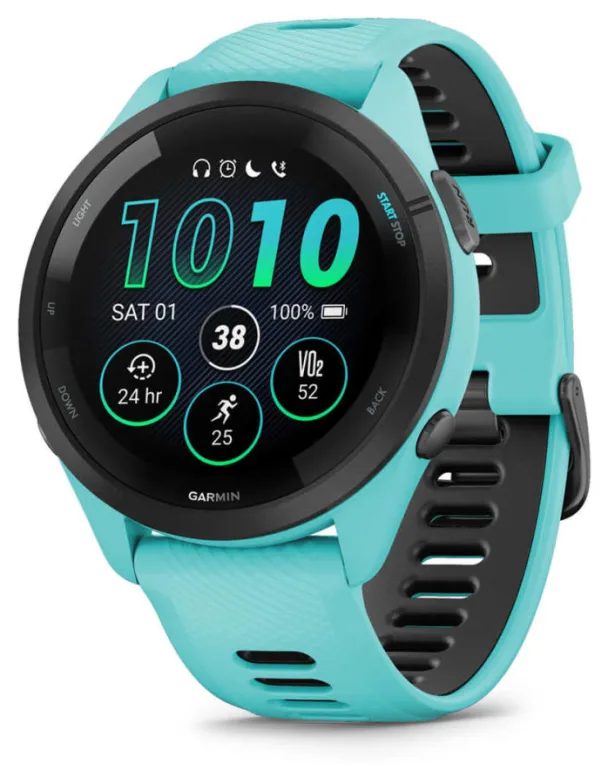 Garmin Forerunner 265 3,3 cm (1.3") AMOLED 46 mm Digital 416 x 416 Pixeles Pantalla táctil Negro, Azul Wifi GPS (satélite)