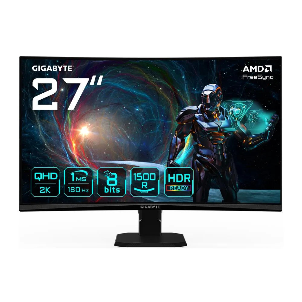 Monitor curvo gaming gigabyte gs27qca 27 pulgadas qhd 180hz
