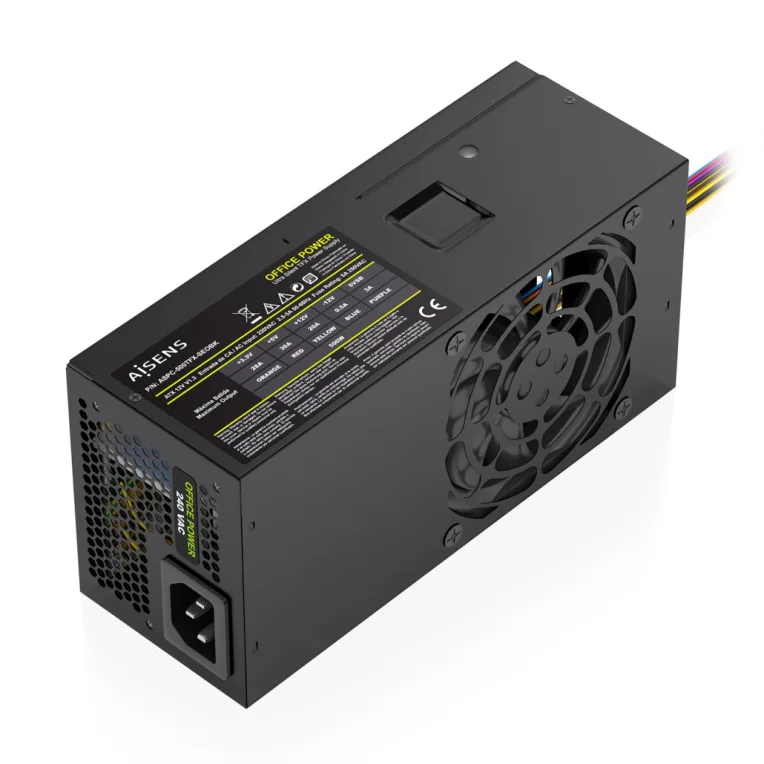 Fuente de Alimentación TFX Aisens ASPC-500TFX-SEOBK/ 500W/ Ventilador 8cm