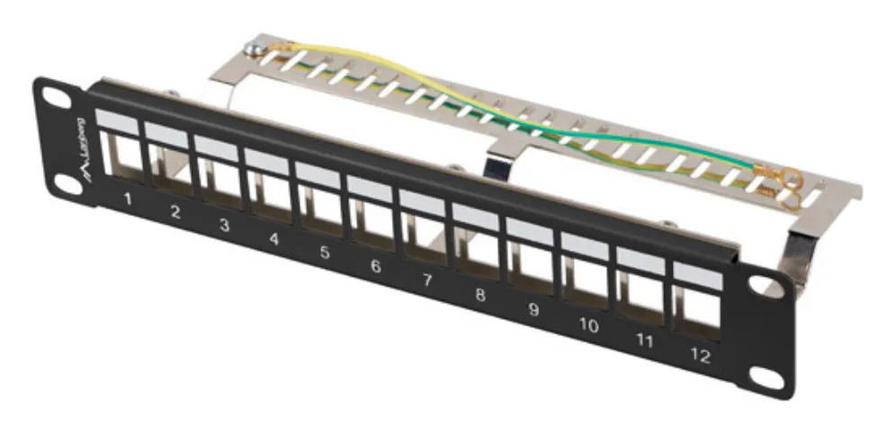 Lanberg patch panel blank 12 port 1U 10 ftp for keystone modules black v2