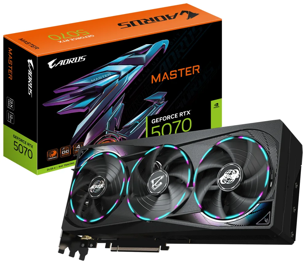 GIGABYTE AORUS GeForce RTX 5070 MASTER 12G Tarjeta Gráfica