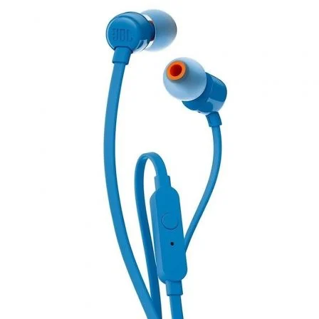 Auriculares intrauditivos jbl t110 blue - pure bass - drivers 9mm - cable plano - manos libres