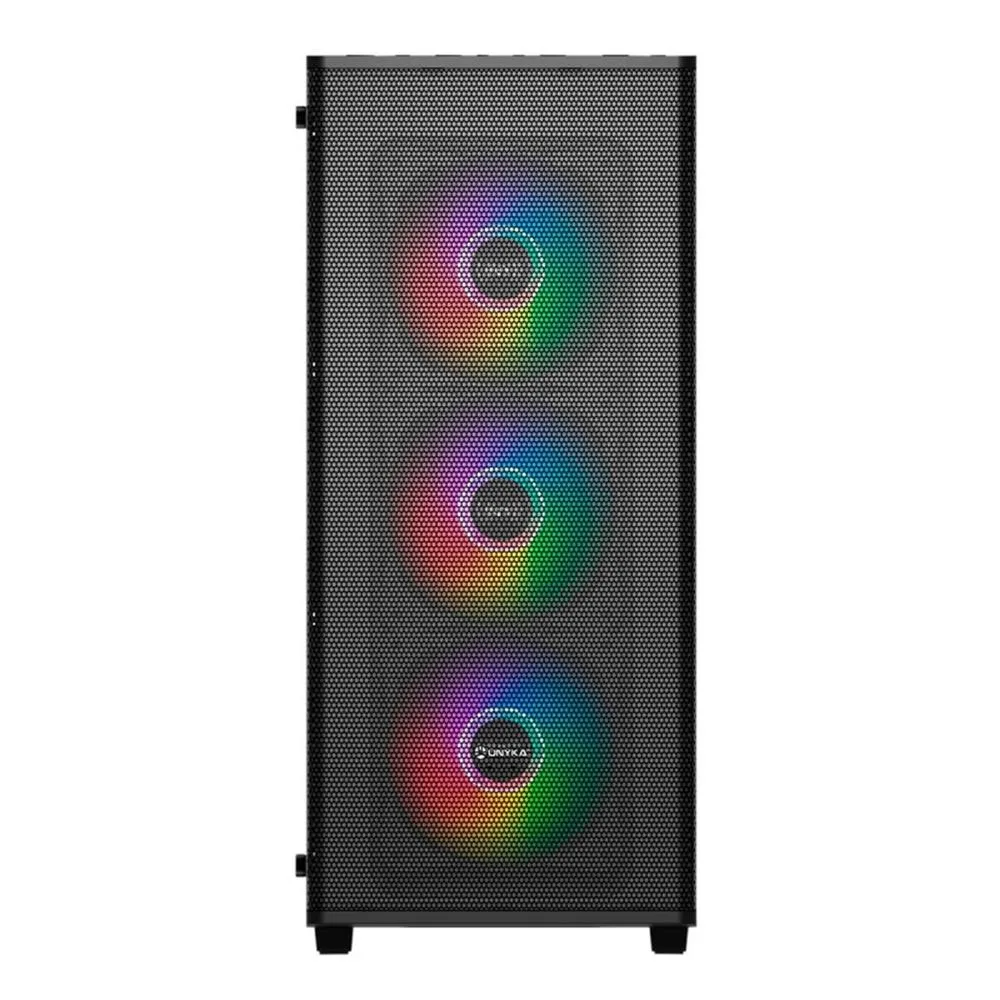 Caja ordenador gaming unykach mir 100 atx argb cristal templado negro