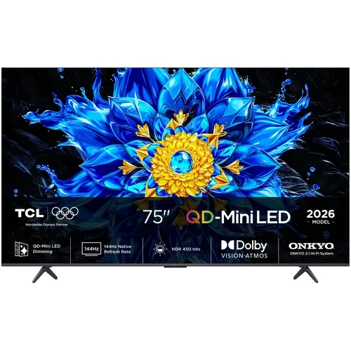 TCL P8L Televisão Smart TV Series 75P8L (2026) 75"/190,5cm QD-Mini LED 4K UHD Google TV
