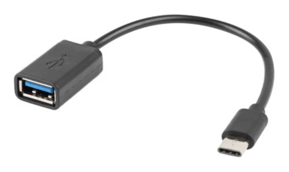 Adaptador usb tipo c a usb tipo a lanberg 15cm - macho - hembra - negro