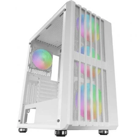 Caja ordenador mars gaming mcvault atx argb cristal templado blanco