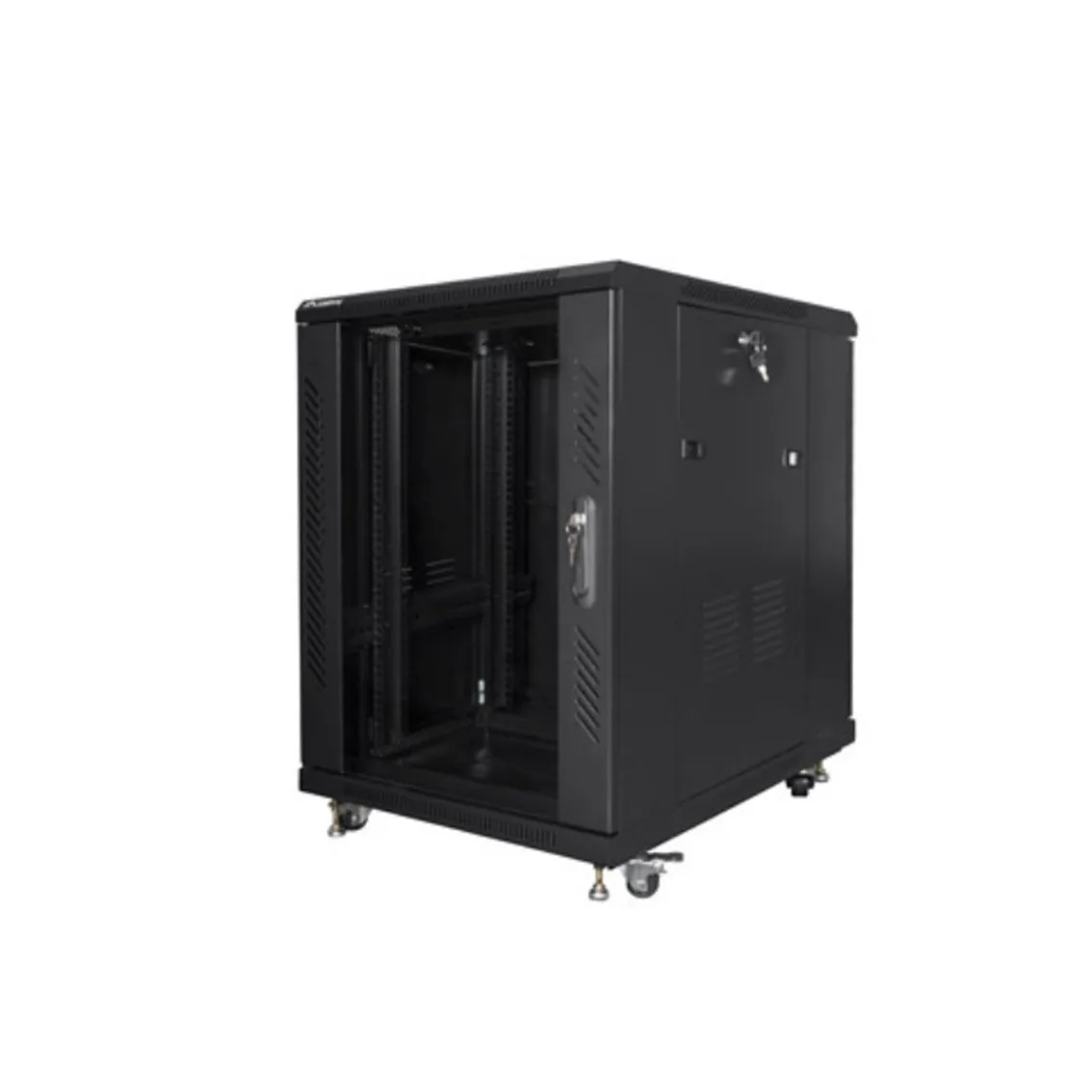 Armario lanberg rack 19 pulgadas 15u 600x800 flat pack black negro