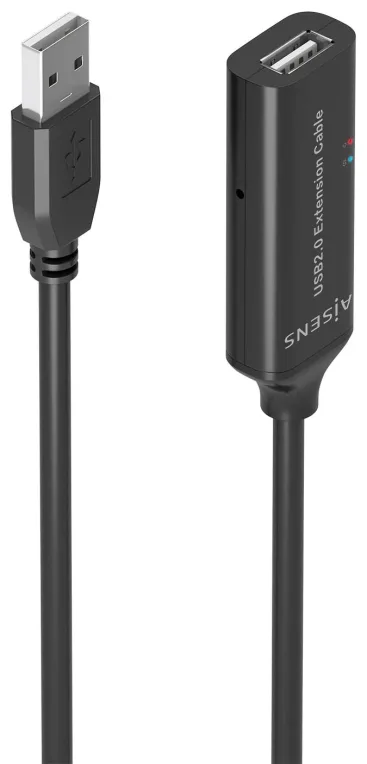 Cable Alargador USB 2.0 Aisens A101-0915/ USB Macho - USB Hembra/ 10m/ Negro