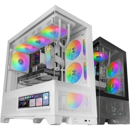 Caja ordenador mars gaming mclcdx atx cristal templado blanco