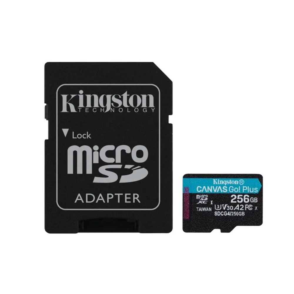 Tarjeta memoria micro secure digital sd xc 256gb kingston canvas go! plus clase 10 uhs - i u3 + adaptador sd
