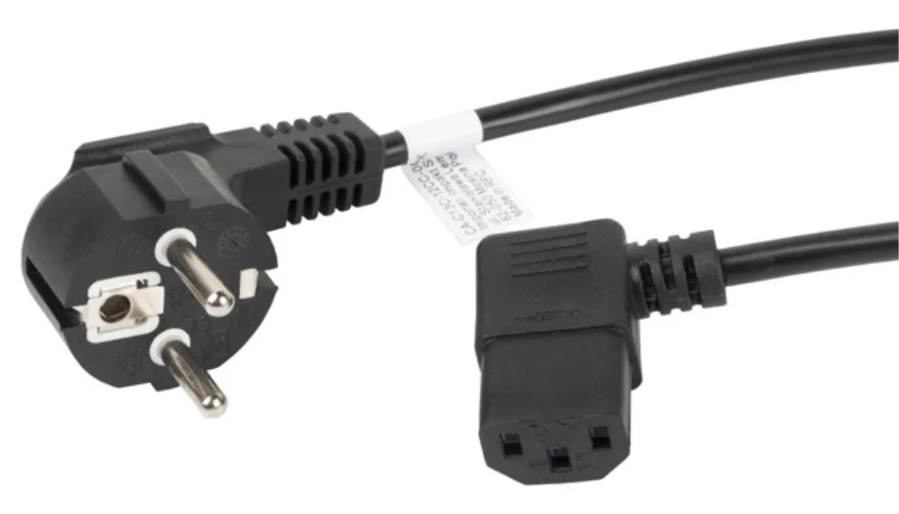 Cable de alimentacion lanberg schuko cee 7 - 7 a iec320 c13 acodado 1.8m